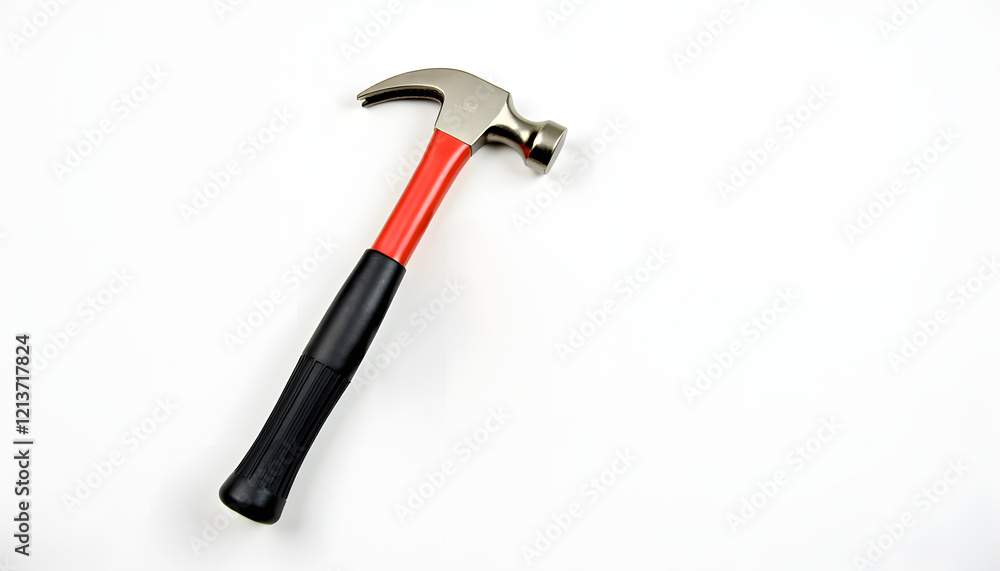 Precision Claw Hammer with Vibrant Red and Black Handle in Clean Industrial Design Precision Claw Hammer with Vibrant Red and Black Handle in Clean Industrial Design