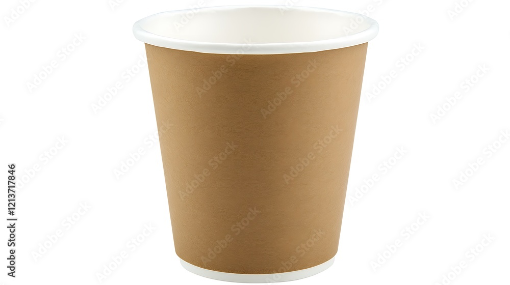 Eco-friendly paper cup centered in front of a white background perfect for product branding Eco-friendly paper cup centered in front of a white background perfect for product branding