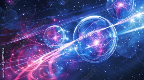 Abstract Illustration of Quantum Entanglement with Vibrant Colors