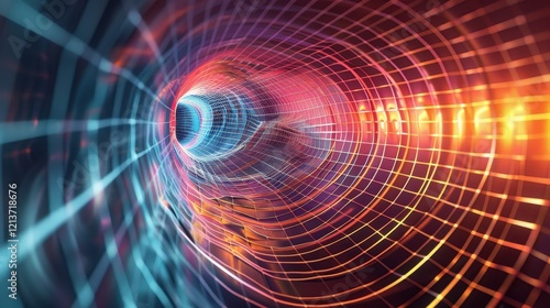 Abstract Quantum Wave Illustration with Vibrant Background Design