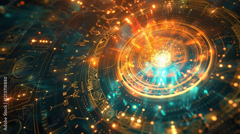 Obraz premium Radiant Abstract Background Illustration of Magical Energy Burst