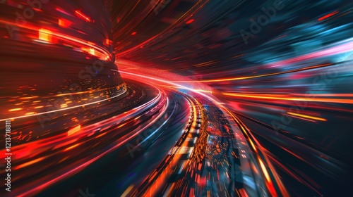 Abstract Racing Game Background Illustration with Dynamic Motion Effects