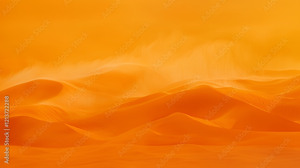 Orange Desert Dunes Under a Windy Sky Orange Desert Dunes Under a Windy Sky