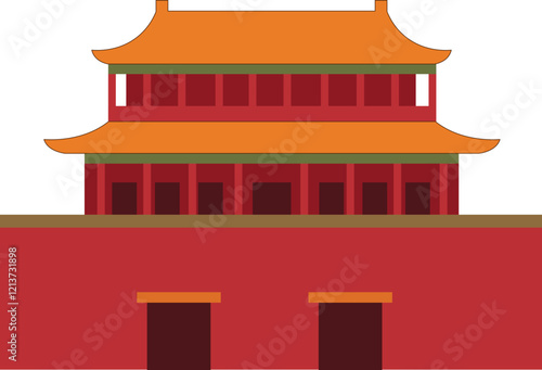Vector Illustration of Big Ben in London forbidden city
