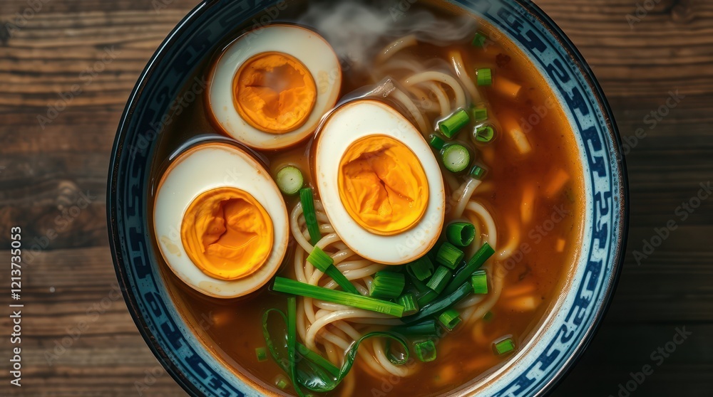 Thai noodle soup with shrimp and vegetables in a bowl, served hot and delicious with a creamy broth and fresh ingredients like carrot and tomato Thai noodle soup with shrimp and vegetables in a bowl, served hot and delicious with a creamy broth and fresh ingredients like carrot and tomato