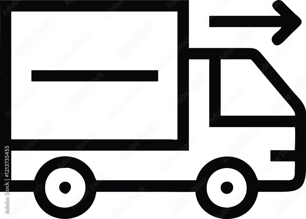Shipping Box on a Delivery Truck Icon Shipping Box on a Delivery Truck Icon