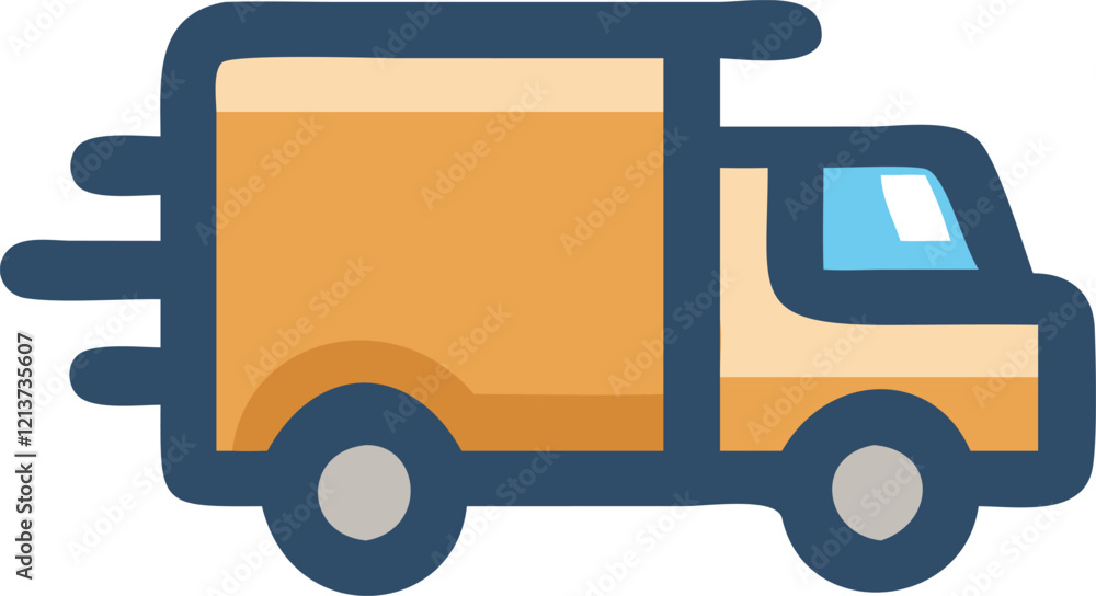 Speedy Delivery Truck Icon for Fast Shipping and Logistics