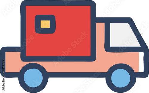 Colorful Delivery Truck Icon for Transportation and Logistics