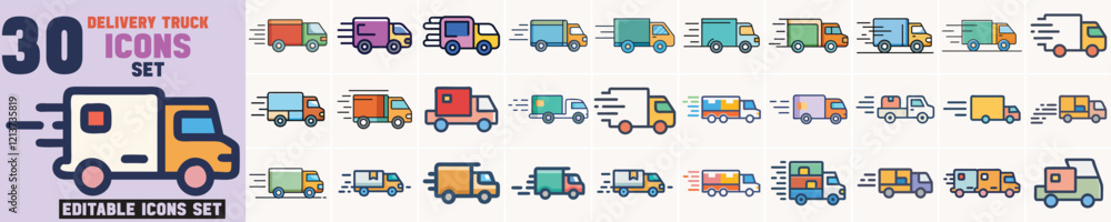 Delivery Truck Icons Set Vector,30 Delivery Truck Icons Set,Editable Delivery Truck Icons Set Delivery Truck Icons Set Vector,30 Delivery Truck Icons Set,Editable Delivery Truck Icons Set