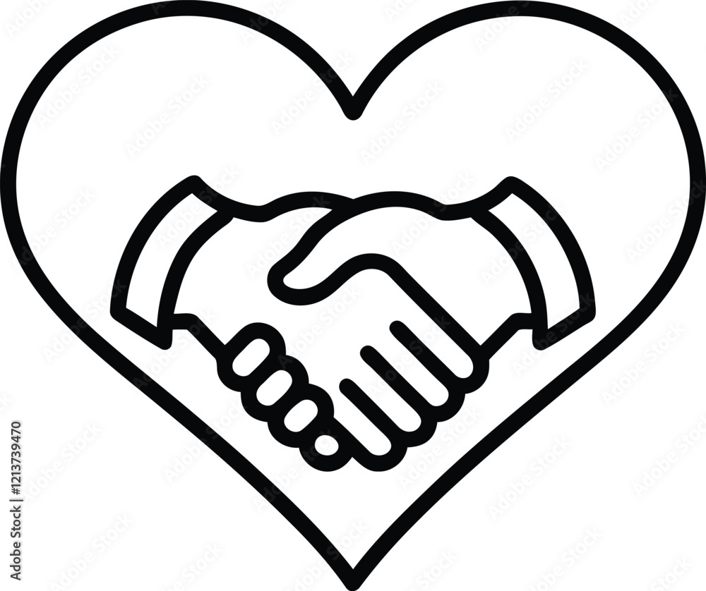 Heart Handshake silhouette vector illustration, Heart Handshake Icon, Heart Handshake line art vector Heart Handshake silhouette vector illustration, Heart Handshake Icon, Heart Handshake line art vector