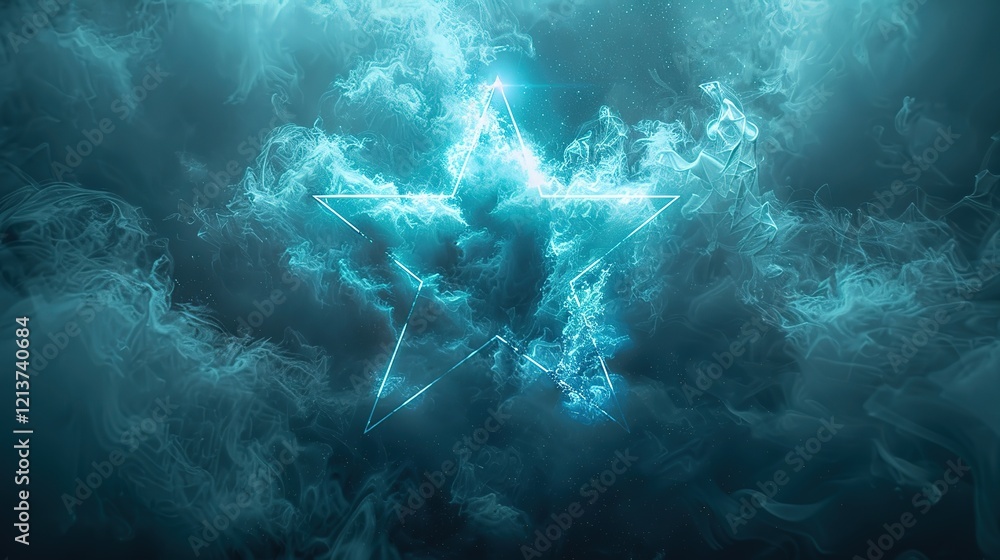 Fototapeta premium Abstract_star_background_with_glowing_particles