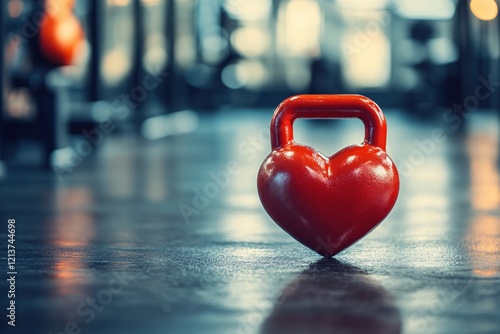 Red Heart Kettlebell Gym Fitness Love Workout Strength Exercise Sport Training Passion