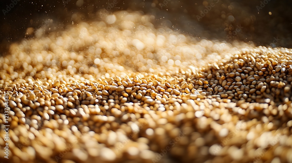 Obraz premium Grains in the soil illuminated by soft morning light and gentle shadows