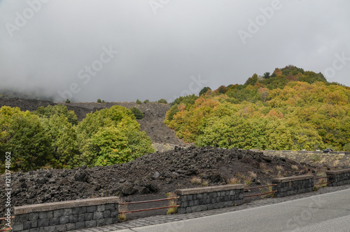 A distinctive and phenomenal landscape on Mount Etna in Sicily photo