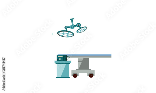 Operating room light. Operation theater. Surgeon tool. Intensive care. Thin line illustration. Contour symbol. Vector 