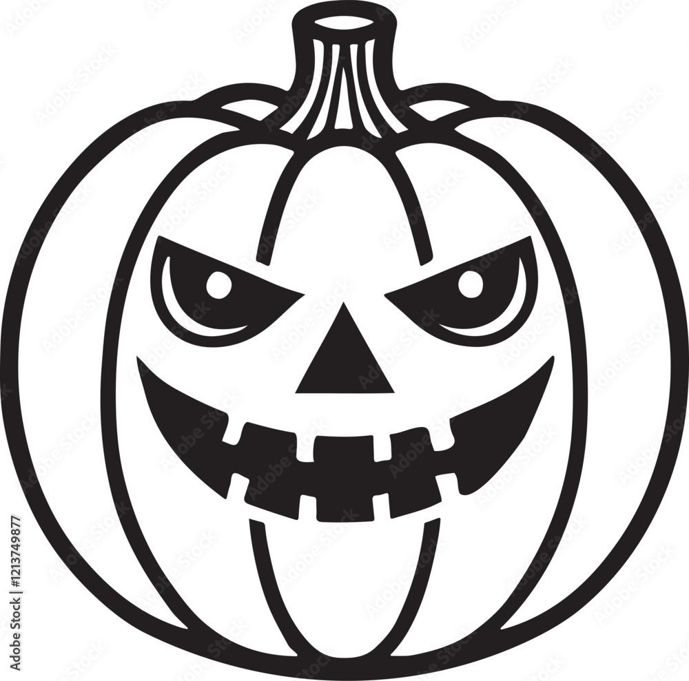 Downloadable silhouette vector EPS file of a Halloween pumpkin, ideal for spooky designs, holiday decor, jack-o’-lantern art, festive crafts, and seasonal projects.