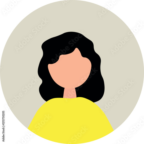 Simple Woman Avatar Profile Vector Illustration