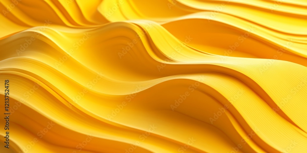 Fototapeta premium Abstract yellow geometric patterns, dynamic design, 3d render, Generative AI