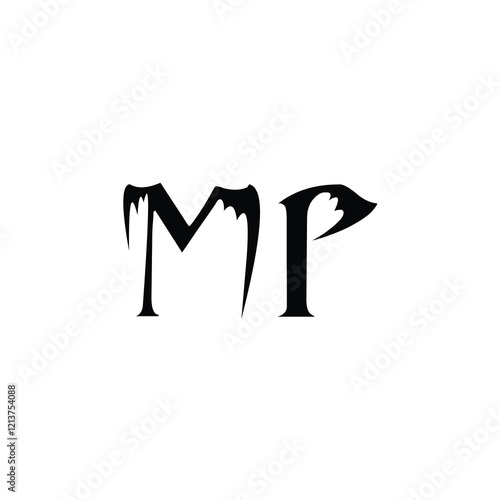 MP monogram logo design letter text name symbol monochrome logotype alphabet character simple logo photo