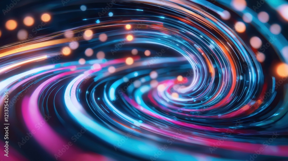 Abstract swirling light trails in vibrant colors Abstract swirling light trails in vibrant colors