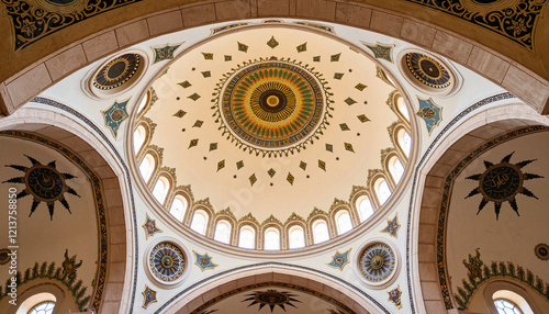 Wallpaper Mural Intricate mosque dome design under bright midday light, architectural beauty Torontodigital.ca