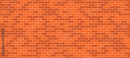 Red brick wall. Seamless pattern texture background. Brick wall texturer design backdrop. Vector graphic.