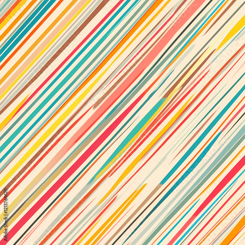 Colorful diagonal lines create vibrant seamless pattern for design