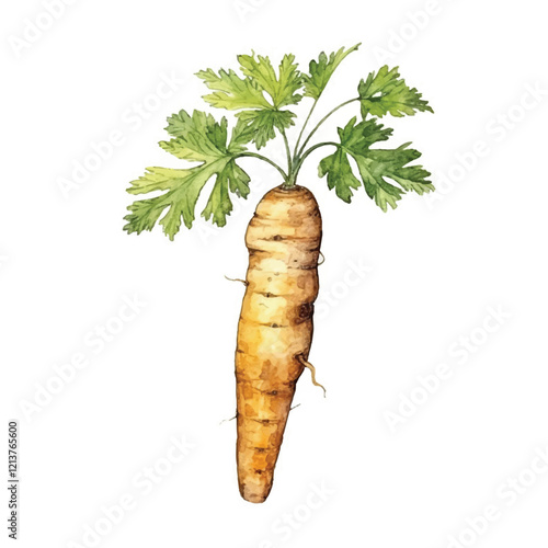 watercolor Parsnip isolated white background