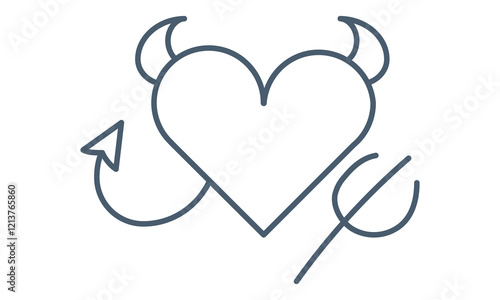 Evil heart icon simple romance element valentine vector image