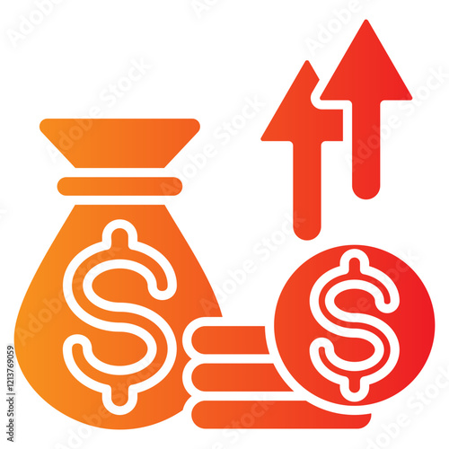 inflation vector single icon with a glyph gradient style