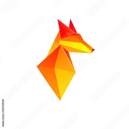 Free Download Geometric fox head illustration isolated on white, design use - GFXLoad