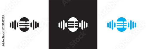 Podcast web icon set. Icons related to microphone, radio, webcast, audio, video, news. Linear icon collection. isolated on white and black background. vector illustration. EPS 10