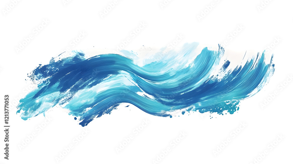 Abstract Ocean Wave Painting Dynamic Brushstrokes Blue White Transparent Background, PNG Abstract Ocean Wave Painting Dynamic Brushstrokes Blue White Transparent Background, PNG