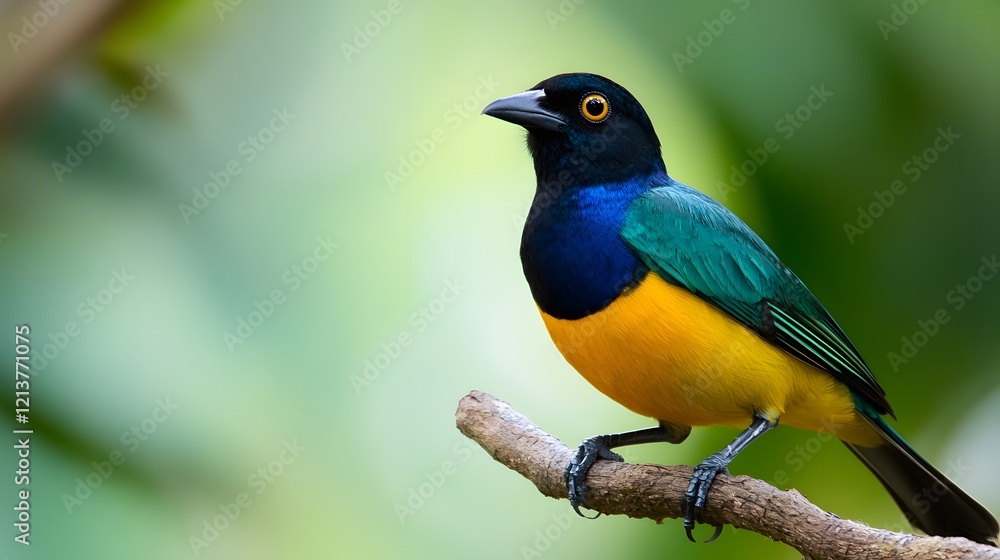 Wildlife focused macro shot of a bird perched outdoors on a branch Wildlife focused macro shot of a bird perched outdoors on a branch