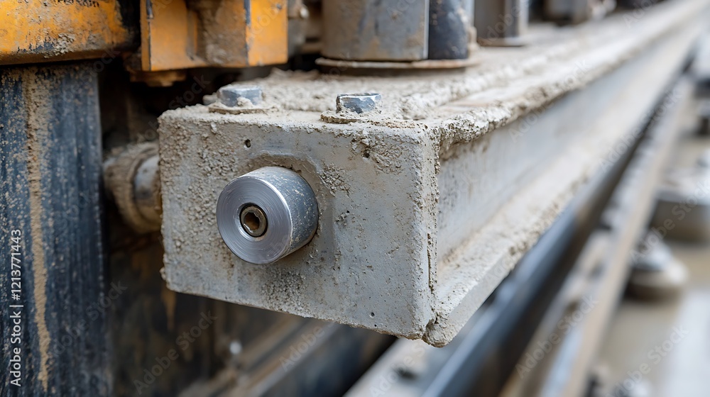 The up close view of a hand leveling concrete rolling crusher The up close view of a hand leveling concrete rolling crusher