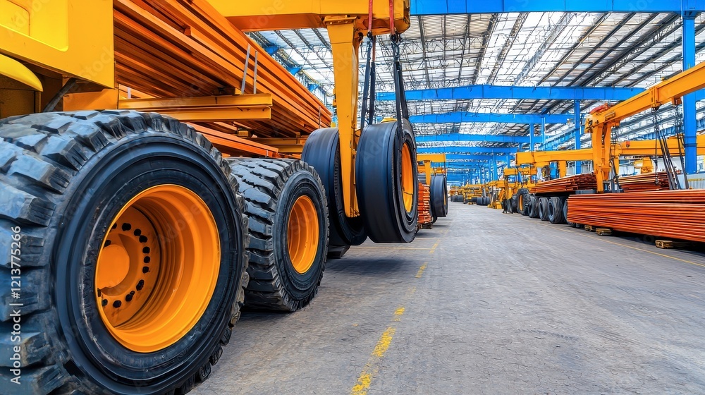 Heavy-duty crane equipment in industrial warehouse setting Heavy-duty crane equipment in industrial warehouse setting