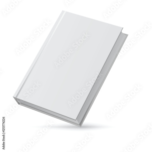 Blank Hardcover Book Mockup with White Cover for Design Vector