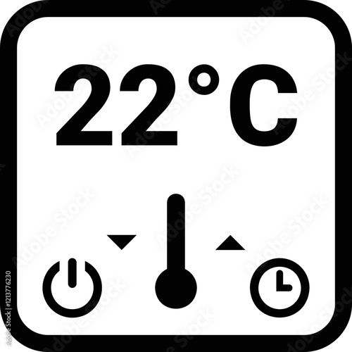 Simple vector icon temperature control panel
