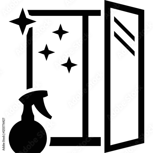 Simple vector icon wash window