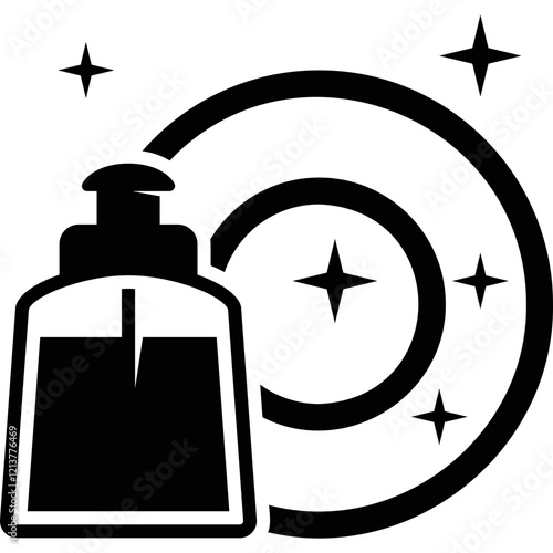 Simple vector icon washing dishes
