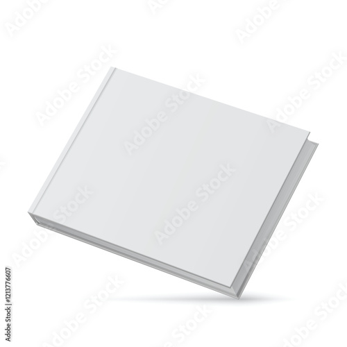 Blank Hardcover Book Mockup with White Cover for Design Vector