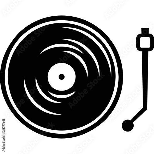 Simple vector icon vinyl record player