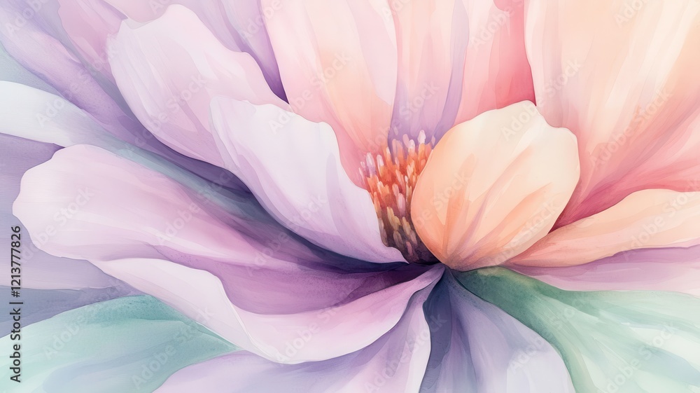 A soft, pastel-colored flower blooms, showcasing delicate petals and intricate details, evoking a sense of tranquility and beauty. A soft, pastel-colored flower blooms, showcasing delicate petals and intricate details, evoking a sense of tranquility and beauty.