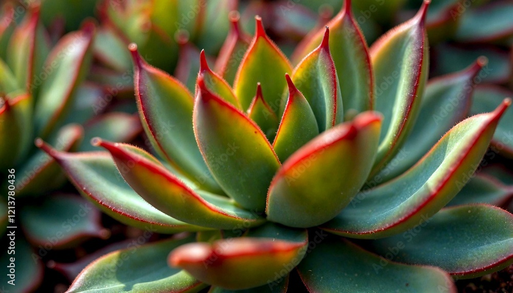 Close-Up Fire-Resistant Succulent with Green and Red Leaves Close-Up Fire-Resistant Succulent with Green and Red Leaves