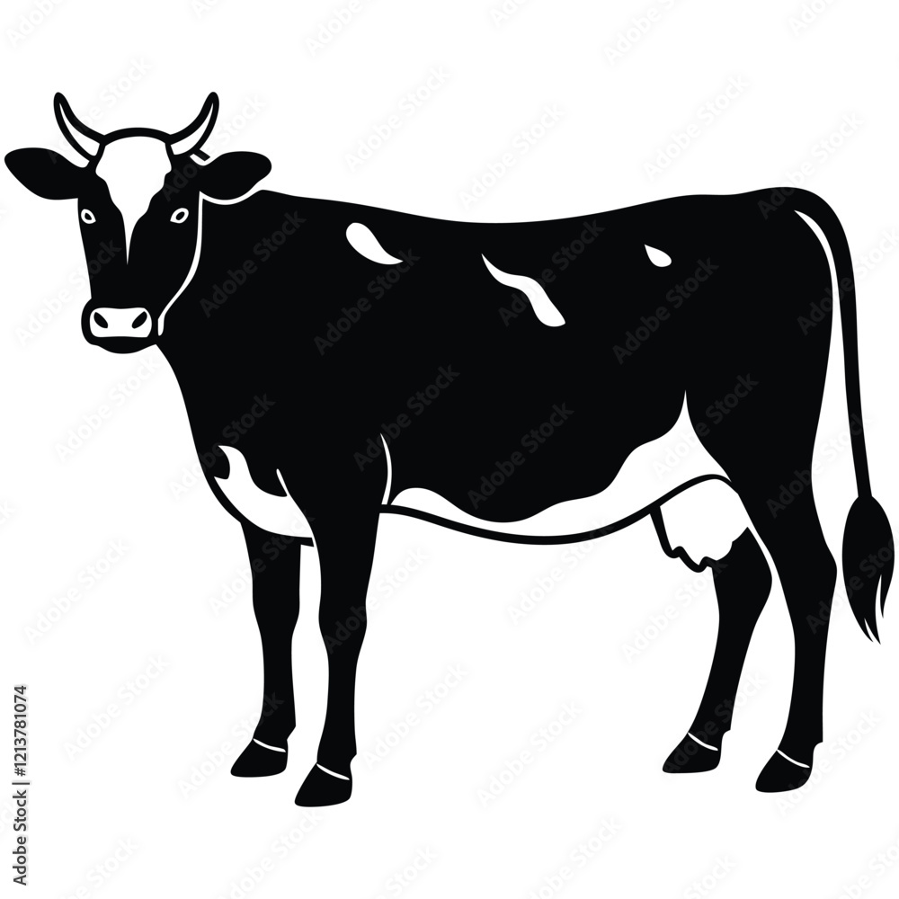 silhouette of a cow vector art illustration silhouette of a cow vector art illustration