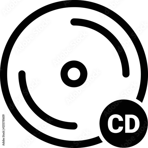 Simple vector icon music disc
