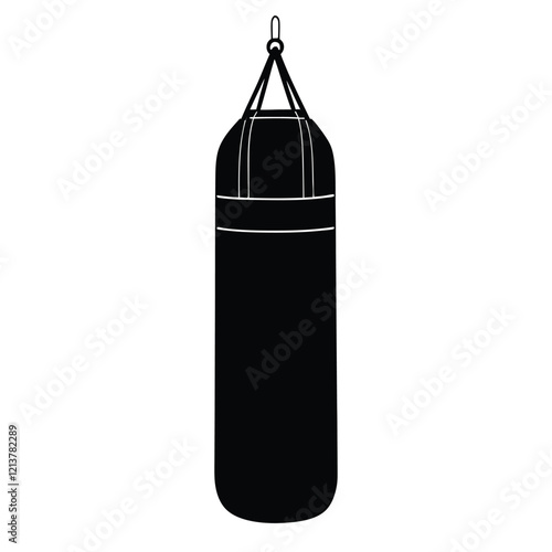 punching bag silhouette vector art illustration