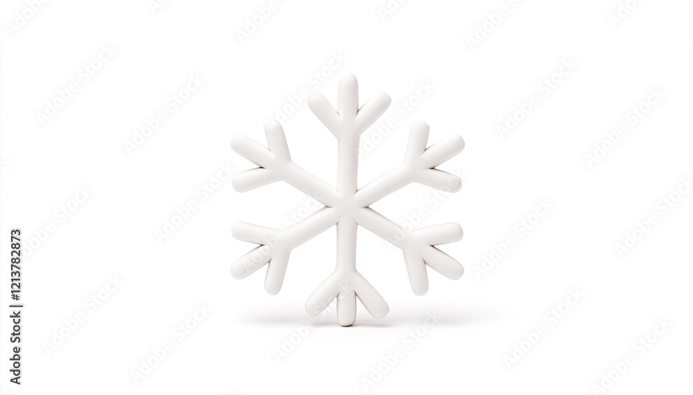 A minimalist white snowflake decoration standing on a clean surface, evoking winter vibes and holiday cheer A minimalist white snowflake decoration standing on a clean surface, evoking winter vibes and holiday cheer