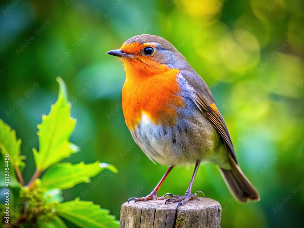 Close-up of a Robin on a Rustic Wooden Fence Post - Spring Bird Photography Close-up of a Robin on a Rustic Wooden Fence Post - Spring Bird Photography