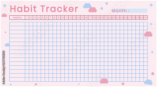 habit tracker template.
habit tracker with soft color template.
daily planner template vector.